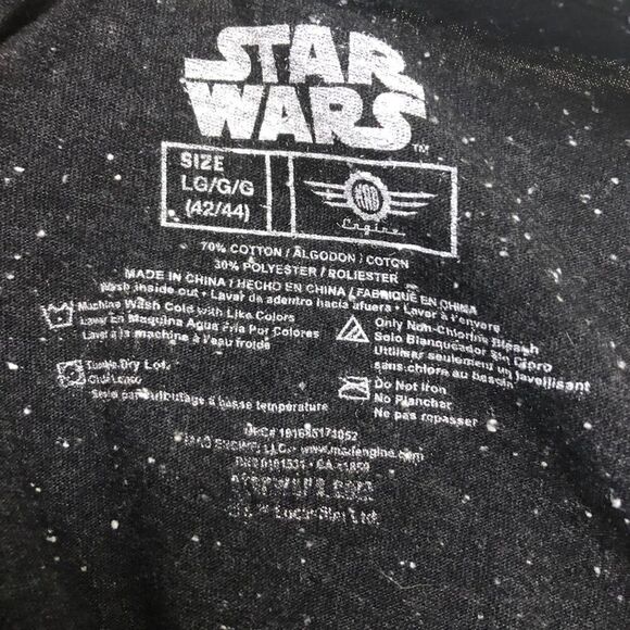 Star Wars Graphic T-shirt Galactic Galaxy Movie Merch Men's Large Black Unisex - Picture 4 of 8